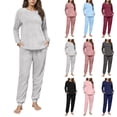 thumbnail image 1 of Maplenight Fuzzy Pajamas for Women Set Winter Soft Warm Jogger Sleepwear Fleece Pjs 2 Piece Lounge Sets, 1 of 6