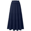 thumbnail image 1 of Yievot High Waist Maxi Skirts for Women Casual Flowy Tiered Pleated Ruffle Long Skirts Summer Beach Boho Skirt with Pockets, 1 of 2