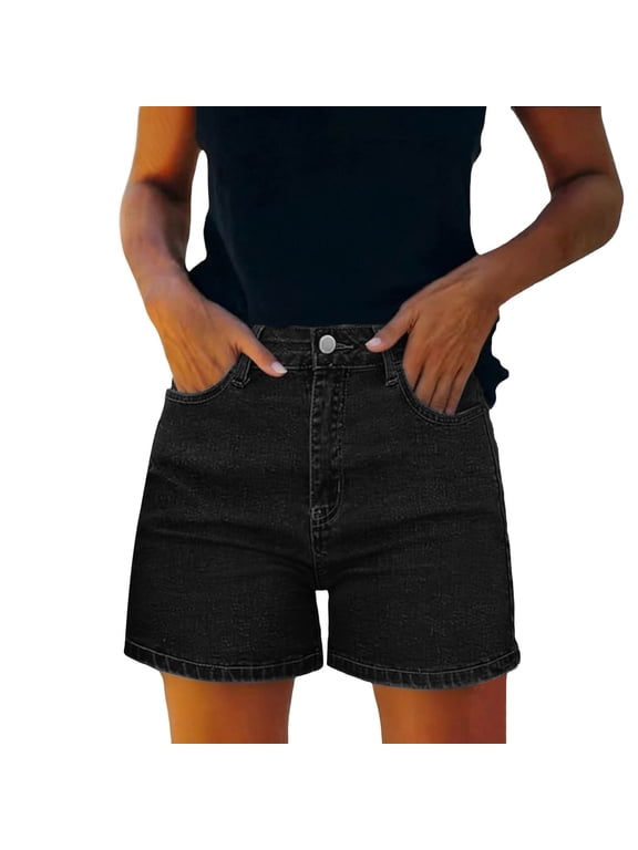 High Waisted Jean Shorts for Women Trendy 5 Inch Denim Shorts Summer Casual Jorts with 5 Pockets