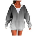 thumbnail image 1 of Yievot Hooded Sweatshirts for Women Casual Full Zip Long Sleeve Sport Sweatshirt Gradient Color Regular Fit Fall Jogging Jackets, 1 of 3