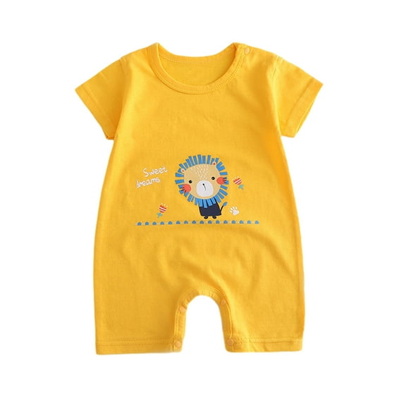 Yievot Infant Baby Girls Boys One-Piece Jumpsuit Outfit Short Sleeve Onesie Romper Cute Printed Tshirt Bodysuit Clothing For 0-12 Month Baby Boy
