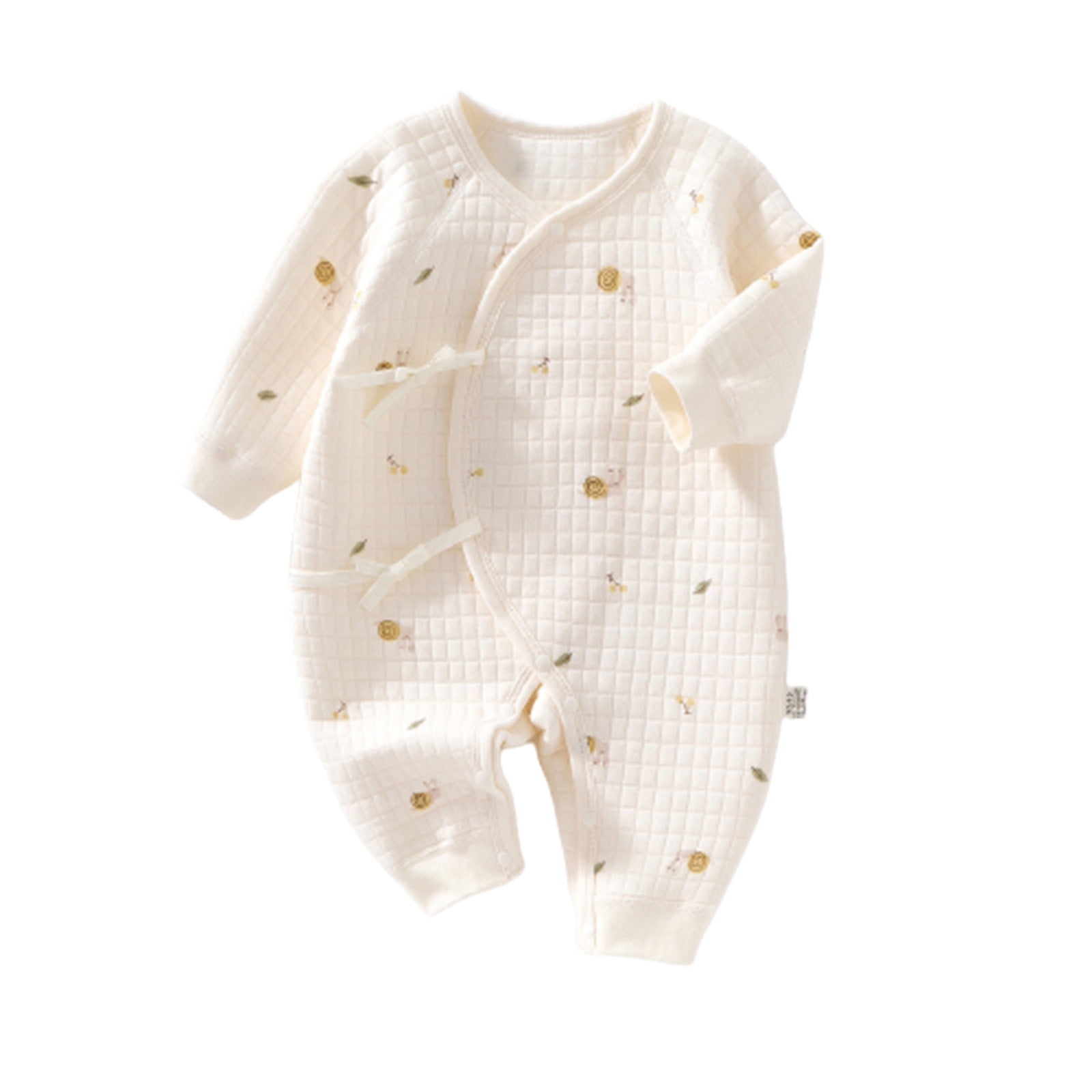 MCHIVER Cherry Blossom Baby Bodysuit - 100% Cotton Short Sleeve Onesie For Newborns 0-24 Months, Boy & Girl
