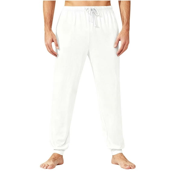Yievot Joggers for Men Elastic Waist Cinch Bottom Sweatpants with Pockets Solid Color Drawstring Casual Pants