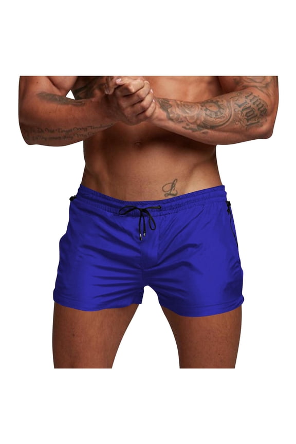 Men's Athletic Gym Workout Shorts 5 Inch Inseam Drawstring Elastic Waist Running Bodybuilding Shorts with Liner and Zipper Pockets