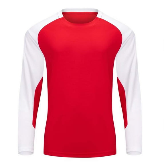 Yievot Men's Athletic T-Shirt Crew Neck Long Sleeve Shirts Color Block Running Fitness Gym Workout Casual Sportswear