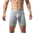 thumbnail image 1 of Yievot Men's Boxer Briefs Breathable Trunks Solid Athletic Underpants Long Leg Elastic Waistband Briefs No fly, 1 of 5