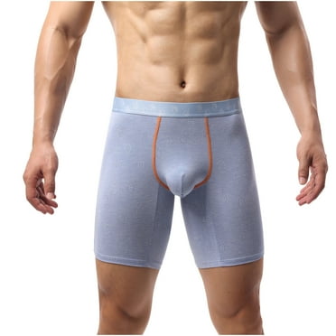 Yievot Men's Boxer Briefs Breathable Trunks Solid Athletic Underpants Long Leg Elastic Waistband Briefs No fly