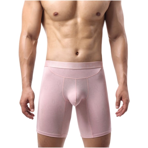Yievot Men's Boxer Briefs Breathable Trunks Solid Athletic Underpants Long Leg Elastic Waistband Support Pouch Briefs No fly