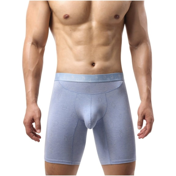 Yievot Men's Boxer Briefs Breathable Trunks Solid Athletic Underpants Long Leg Elastic Waistband Support Pouch Briefs No fly