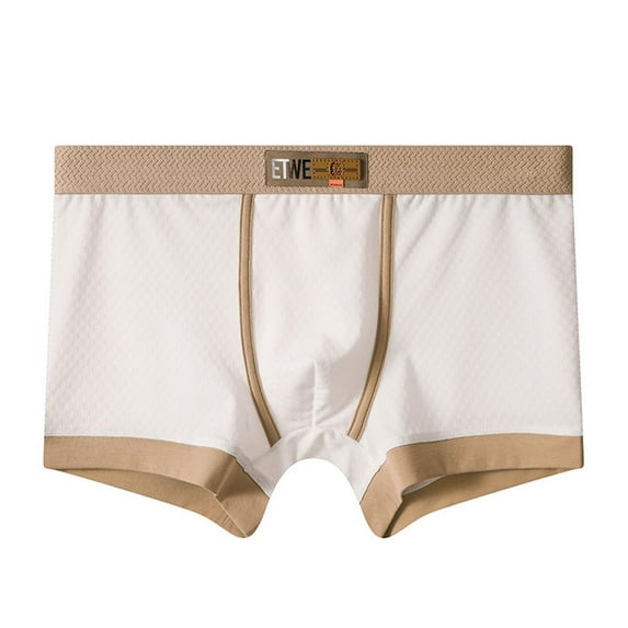 Yievot Men's Boxer Briefs Ice Silk Elastic Waistband Underwear Color Block Cool Satin Support Pouch Briefs for Men