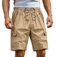 thumbnail image 1 of Yievot Men's Cargo Shorts Cotton Elastic Waist Knee Length Outdoor Hiking Camping Shorts with Multi Pockets, 1 of 8