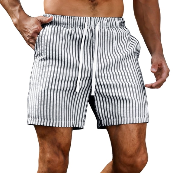 Yievot Men's Casual Shorts Drawstring Elastic Waist Summer Vacation Shorts