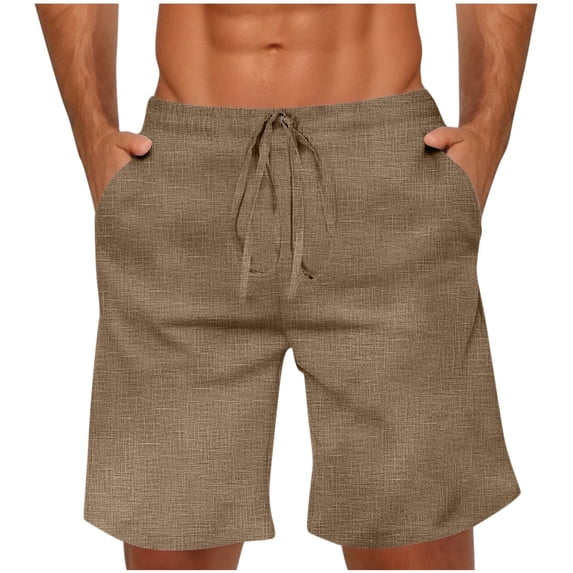 Yievot Men's Casual Shorts with Elastic Waist Drawstring Lightweight Summer Beach Shorts with Pockets