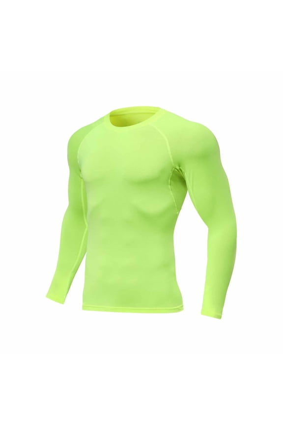Men's Compression Shirts Stretch Long Sleeve Gym Athletic Workout T-Shirt Running Sports Base Layer Undershirts