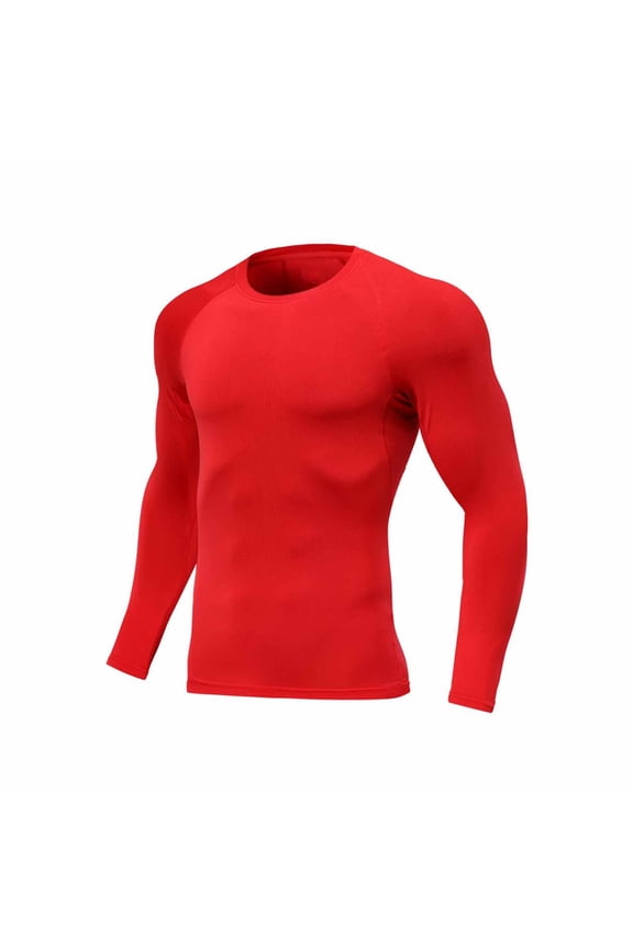 Men's Compression Shirts Stretch Long Sleeve Gym Athletic Workout T-Shirt Running Sports Base Layer Undershirts
