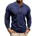 thumbnail image 1 of Yievot Men's Henley Shirt Cotton Classic Long Sleeve T-Shirt Relaxed Fit Casual Button Shirts Basic Tees, 1 of 7