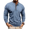 thumbnail image 1 of Yievot Men's Henley Shirt Cotton Classic Long Sleeve T-Shirt Relaxed Fit Casual Button Shirts Basic Tees, 1 of 8