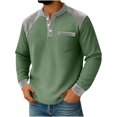 thumbnail image 1 of Yievot Men's Henley Shirts Waffle Knit Shirt Solid Long Sleeve Tops Fashion Casual Pullover, 1 of 7