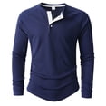 thumbnail image 1 of Yievot Men's Henley T-Shirt Long Sleeve Base Layer Casual Button Slim Fit Undershirt, 1 of 9