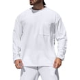 thumbnail image 1 of Yievot Men's Long Sleeve Tee Shirts Waffle Crew Neck Pocket T Shirts Solid Color Casual Basic Tops, 1 of 7