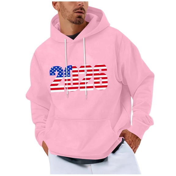 Yievot Men's Patriotic Hoodies Letter Print Hoodie Unisex Hooded Sweatshirt Pullover Casual Fashion Pullover Tops