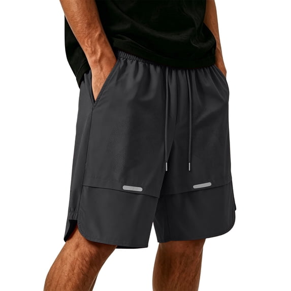 Yievot Men's Sport Shorts Drawstring Elastic Waist Loose Fit Knee Length Gym Training Running Shorts