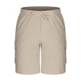 thumbnail image 1 of Yievot Men's Summer Beach Shorts 7 Inch Inseam Casual Drawstring Elastic Waist Linen Shorts with Pockets, 1 of 4