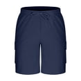 thumbnail image 1 of Yievot Men's Summer Beach Shorts 7 Inch Inseam Casual Drawstring Elastic Waist Linen Shorts with Pockets, 1 of 4