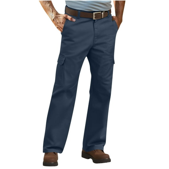 Yievot Men's Utility Flex Cargo Pants Classic-Fit Casual Comfy Work Pants Cotton Linen Tactical Hiking Pants