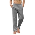 thumbnail image 1 of Yievot Mens Casual Yoga Pants Elastic Waist Drawstring Wide Leg Pants Summer Beach Relaxed Fit Trousers with Pockets, 1 of 6