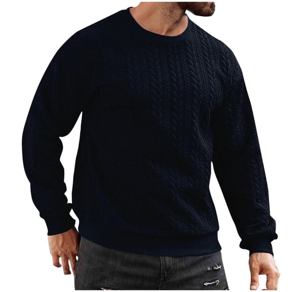 Yievot Mens Crew Neck Sweatshirt Winter Thermal Long Sleeve Sweatshirts Regular Fit Casual Comfy Pullover Tops