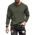 thumbnail image 1 of Yievot Mens Crewneck Sweatshirt Jacquard Textured Pullover Tops Solid Color Casual Long Sleeve Shirt, 1 of 4