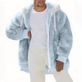 thumbnail image 1 of Yievot Mens Hooded Full Zip Fleece Lined Jacket with Pockets Long Sleeve Casual Outerwear Solid Relaxed Fit Fall Winter Jackets for Men, 1 of 5