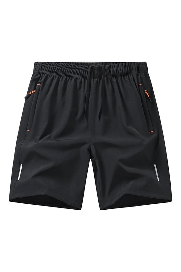 Mens Running Shorts 7 Inch Inseam Quick Dry Workout Shorts Casual Drawstring Elastic Athletic Gym Shorts with Zipper Pockets
