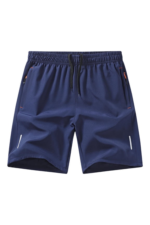 Mens Running Shorts 7 Inch Inseam Quick Dry Workout Shorts Casual Drawstring Elastic Athletic Gym Shorts with Zipper Pockets