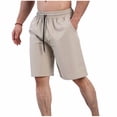 thumbnail image 1 of Yievot Mens Swim Trunks Drawstring Elastic Waist Bermuda Shorts Breathable Gym Workout Athletic Shorts with Pockets, 1 of 8