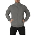 thumbnail image 1 of Yievot Mens Zip up Dialysis Sweatshirt Invisible Double Zipper Mock Neck Sweatshirt Long Sleeve Casual Winter Jacket with Pocket, 1 of 7