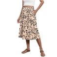 thumbnail image 1 of Yievot Midi Skirts for Women Flowy Boho Floral Skirt A Line Drawstring High Waisted Pleated Skirts for Vacation Beach, 1 of 5