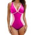 thumbnail image 1 of Yievot One Piece Swimsuits for Women Summer Slimming Tummy Control Bathing Suit Color Block Shapewear Swim Suits, 1 of 6