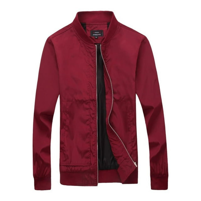 Yievot Oversized Winter Men's Stand-Up Collar Full Zipper Jacket ...