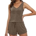 thumbnail image 1 of Yievot Pajama Set for Women Summer Sleeveless Tank Tops Pjs Sets 2 Piece Lounge Set Comfy Shorts Sleepwear, 1 of 7