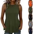 thumbnail image 1 of Yievot Peplum Tank Tops for Women Summer Cute Flowy Tunic Top Tiered Ruffle Hem Dressy Casual Sleeveless Shirts, 1 of 6