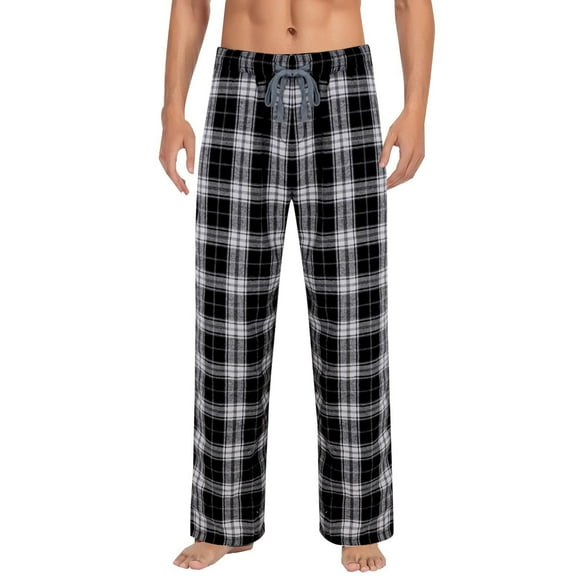Yievot Plaid Pants for Men Casual Elastic Waist Drawstring Straight Leg Pants Relaxed Fit Vacation Lounge Pants