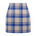 thumbnail image 1 of Yievot Plaid Skirts for Women High Waisted Mini Skirts Bodycon Pencil Above The Knee Skirt, 1 of 2