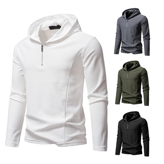 Yievot Quarter Zip up Hoodies for Men Casaul Pullover Sweatshirt Regular Fit Long Sleeve Winter Sweatshirts
