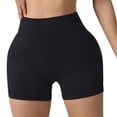 thumbnail image 1 of Yievot Ribbed Knit Biker Shorts Women Scrunch Butt Lifting Elastic High Waist Workout Gym Running Yoga Shorts, 1 of 4