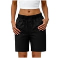 thumbnail image 1 of Yievot Shorts for Women Elastic Waist Button Summer Casual Shorts with Pockets, 1 of 8