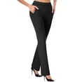 thumbnail image 1 of Yievot Solid Dress Pants For Women Casual Stretch Pull On Business Work Office Pants Straight Leg Dressy Leggings Skinny Trousers With Pockets, 1 of 6