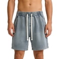 thumbnail image 1 of Yievot Summer Denim Shorts for Men Casual Drawstring Elastic Waist Jean Shorts with Pockets, 1 of 8