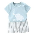 thumbnail image 1 of Yievot Summer Kids Outfits for Girls Cute Printed Short Sleeve Crewneck Streetwear Sleepwear Baby Outfits 6Months-6Years 2024 Baby Outfits Clothing on Clearance, 1 of 3